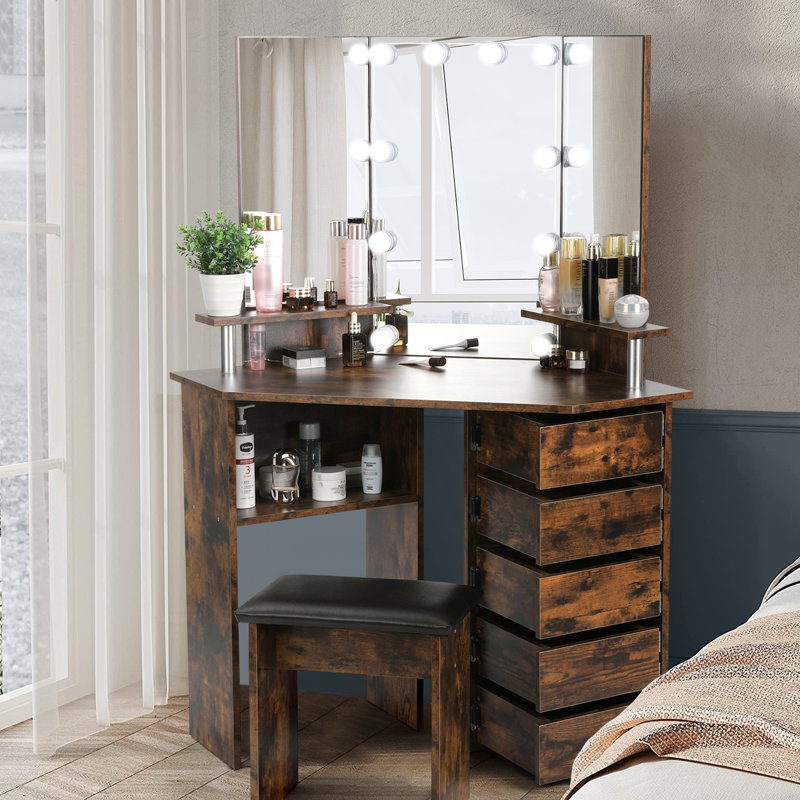 Barclay vanity set with stool and mirror sale